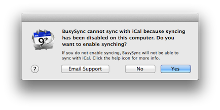 BusyCal iSync Disabled