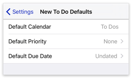 New To Do Defaults