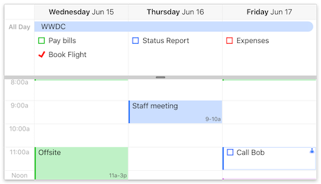 Dated Tasks on Calendar