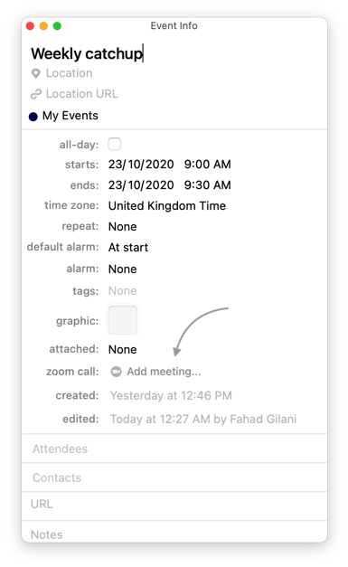 Add Zoom Meeting