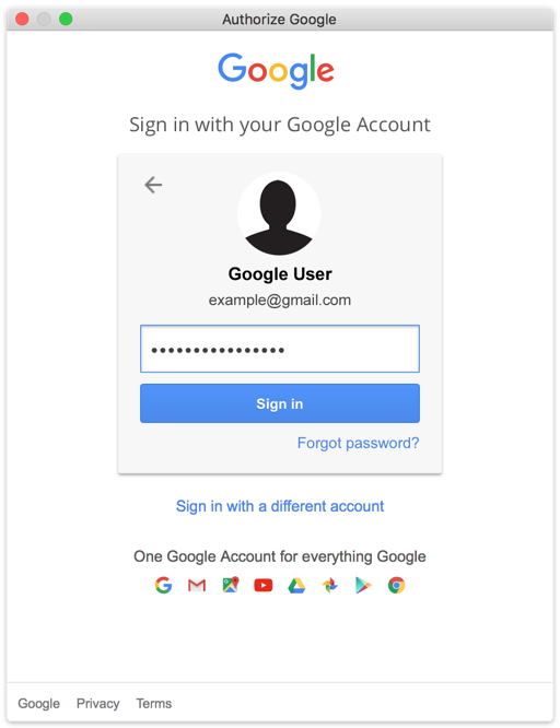 Google Auth Password