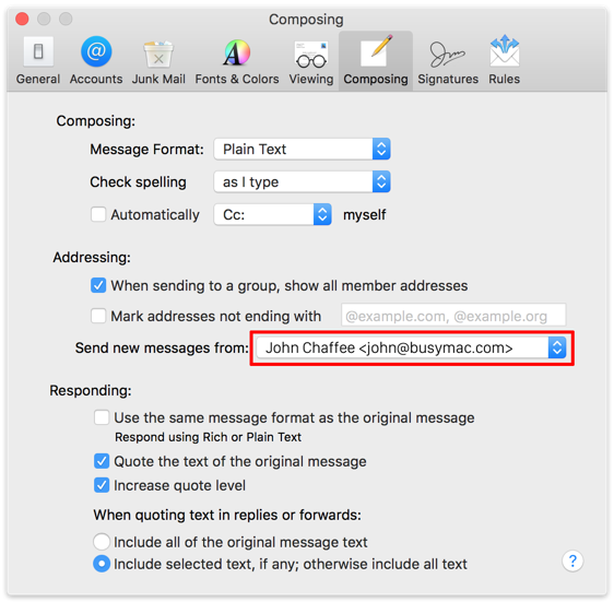  Send New Messages From setting